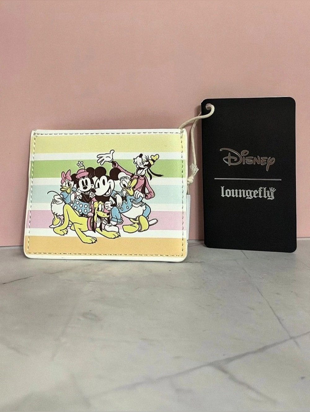 🌈 Loungefly Disney Mickey & Friends Pastel Rainbow Stripes Card Holder